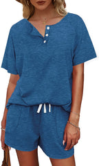 Basic Casual Short Sleeves Outfit 2 Pieces Set