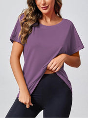 Women's Open Back Workout Casual Athlete T-Shirts