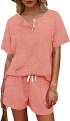 Basic Casual Short Sleeves Outfit 2 Pieces Set