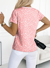 Women's Cheetah Print Crew Neck Short Sleeve T Shirt