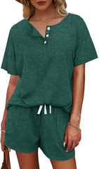 Basic Casual Short Sleeves Outfit 2 Pieces Set