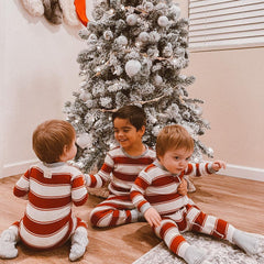 Red Stripe Family Pajamas 2-piece Set