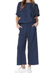 Women's Two Piece Textured Sports Casual Suit