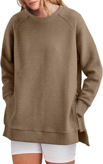 Women's Side Zipper Oversized Sweatshirt