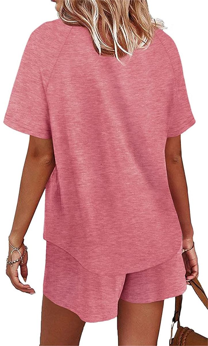 Basic Casual Short Sleeves Outfit 2 Pieces Set
