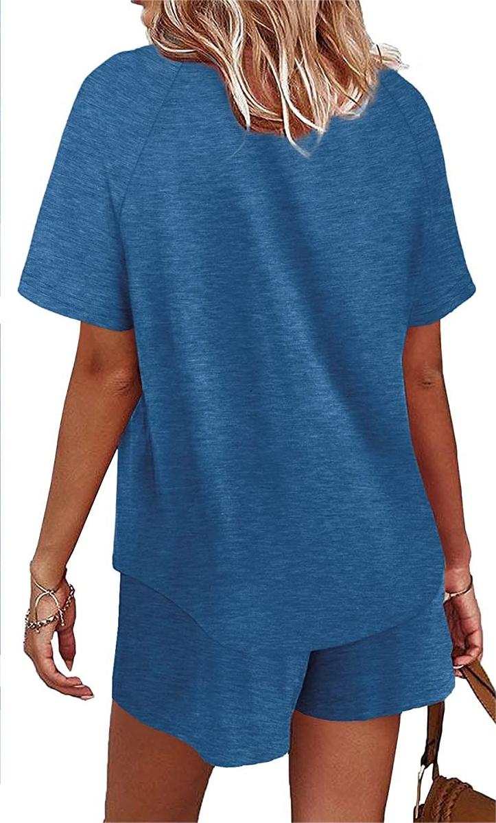 Basic Casual Short Sleeves Outfit 2 Pieces Set