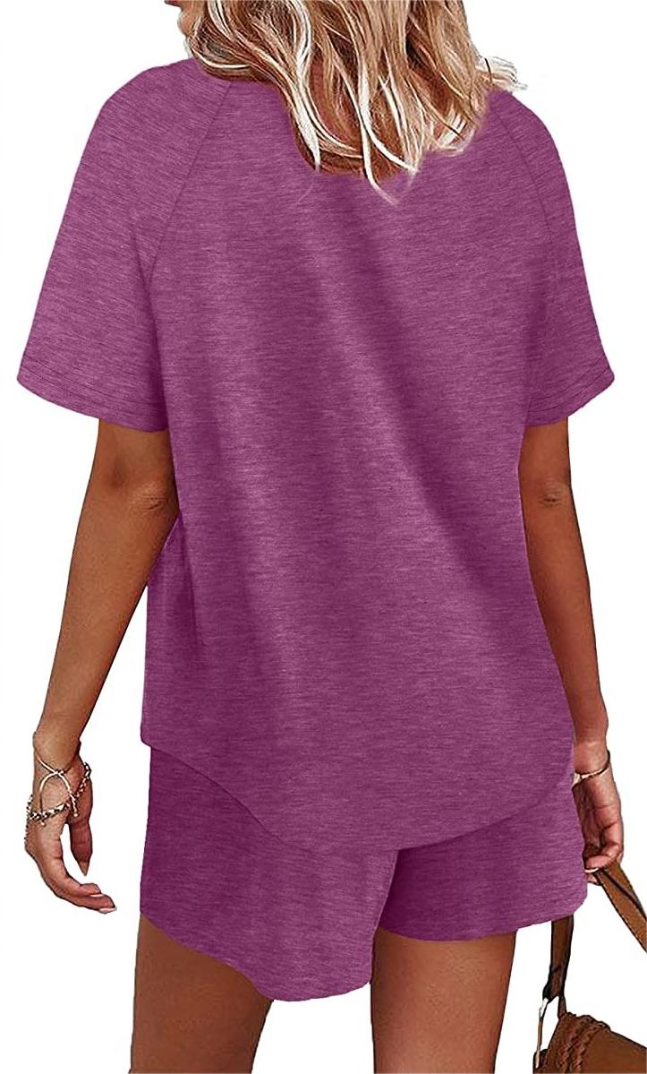 Basic Casual Short Sleeves Outfit 2 Pieces Set