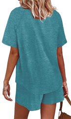 Basic Casual Short Sleeves Outfit 2 Pieces Set