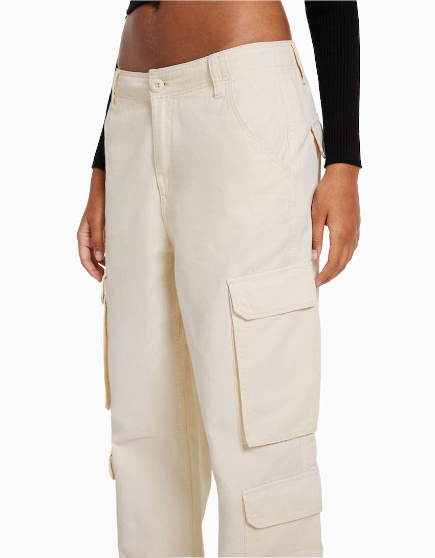 Adjustable Multi-pocket Twill Cargo Trousers