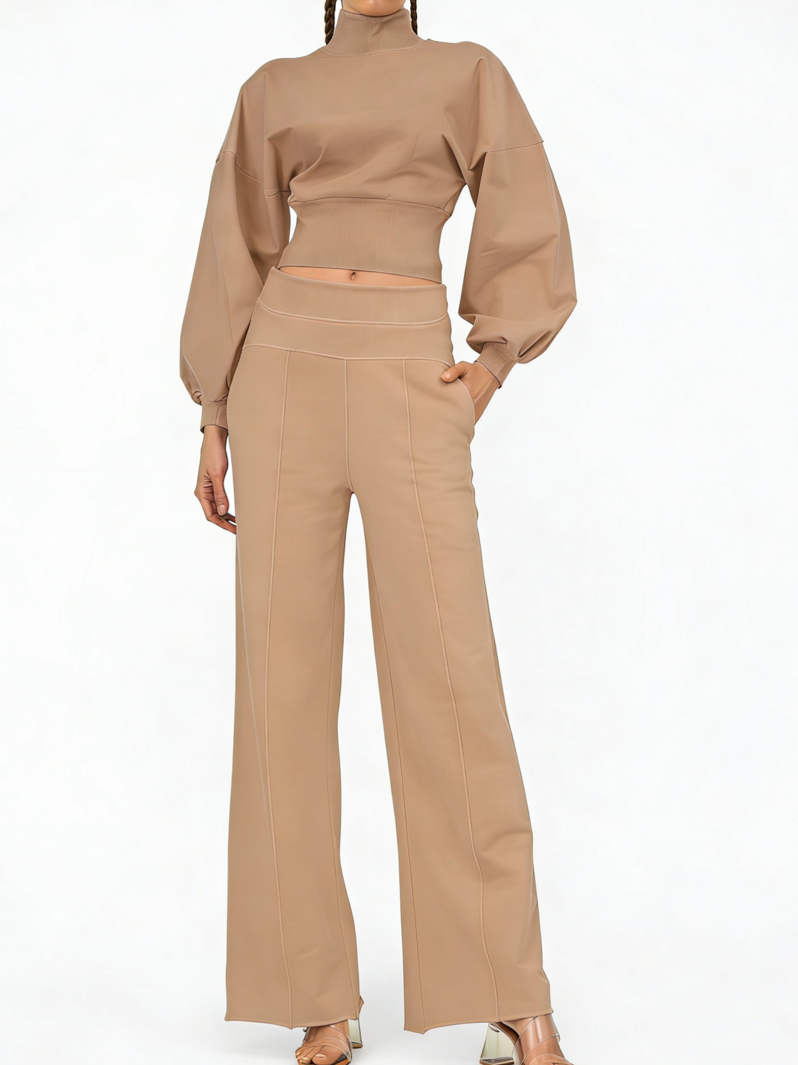 Women's Turtleneck Casual Two-Piece Set