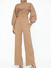 Women's Turtleneck Casual Two-Piece Set