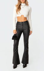 Faux Leather Flare Pants