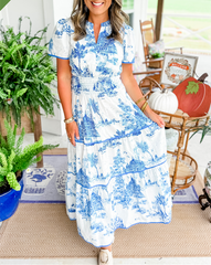 Women's Charming Toile Maxi Dress