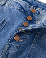 Women's Button Fly Booty Shaping High Waist Flare Jeans