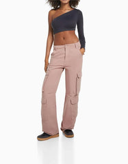 Adjustable Multi-pocket Twill Cargo Trousers