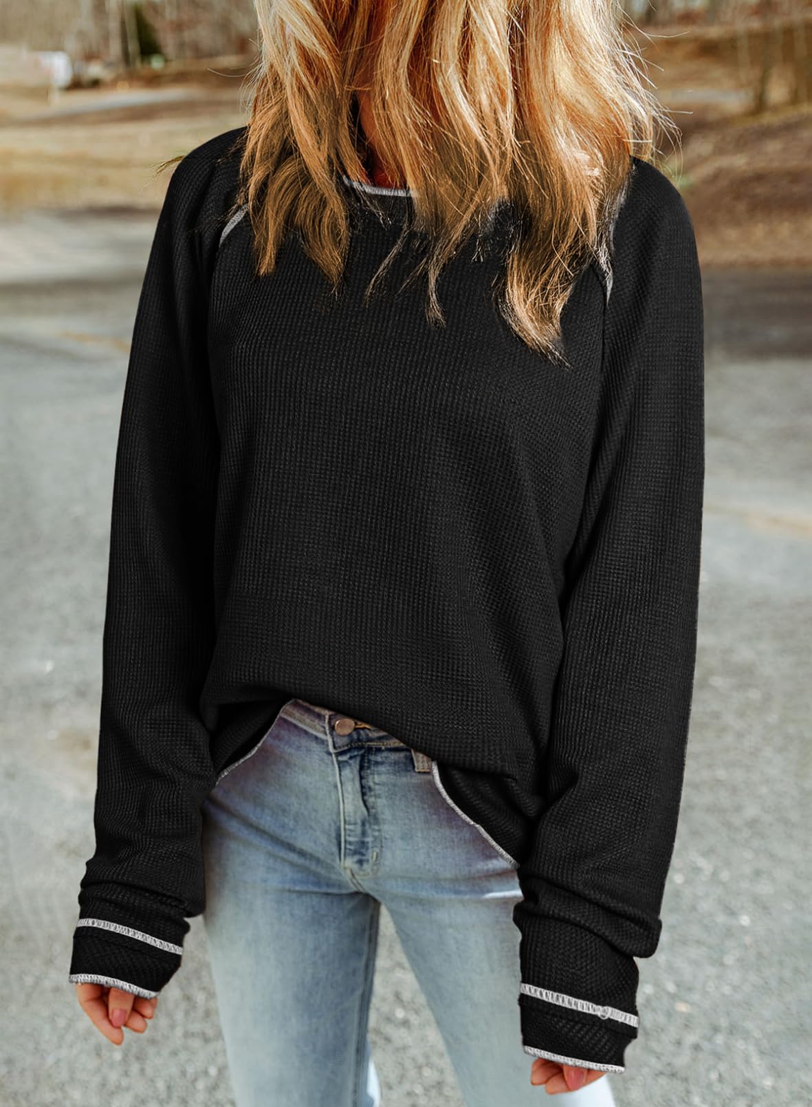 Women's Fall New Waffle Knit Top