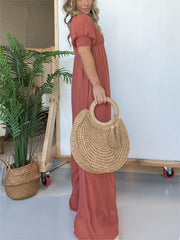 New Bubble Sleeve Ruffled Jumpsuit