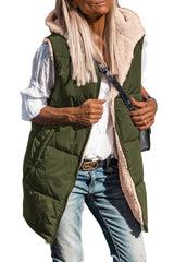Women's Reversible Fleece Hooded Vests