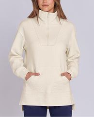 Women's Quarter Zip Oversized Knit Pullover