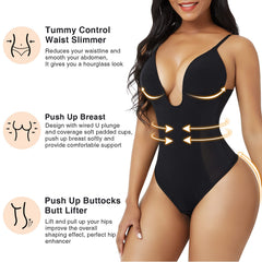 U-plunge Shapewear Low-back Bodysuit for Women