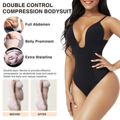 U-plunge Shapewear Low-back Bodysuit for Women