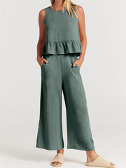 Women's Summer 2 Pieces Outfits - Lounge Set with Pockets