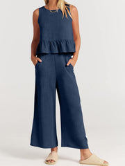 Women's Summer 2 Pieces Outfits - Lounge Set with Pockets