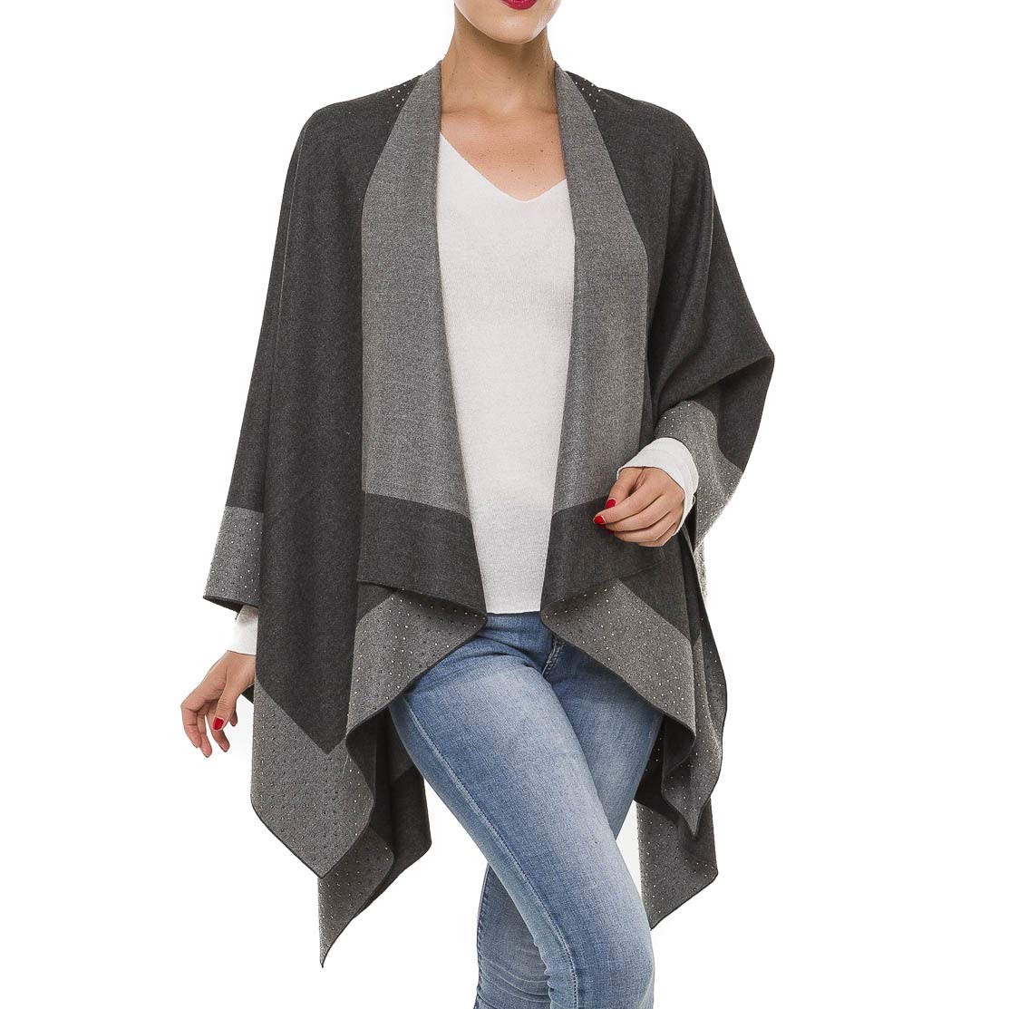 Women's Reversible Shawl Wrap Poncho