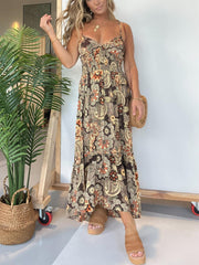 Women's Spaghetti Strap Floral Maxi Dress