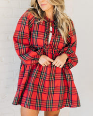 Women's Holiday Plaid Mini Dress