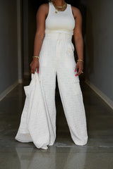 Women's Luxury Embossed Jacket and Pants Set