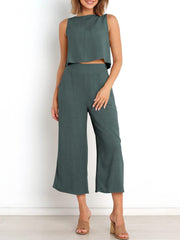 Summer Sleeveless Lounge Set With Pockets