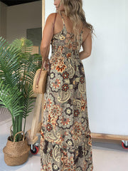 Women's Spaghetti Strap Floral Maxi Dress
