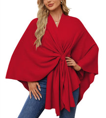 Women's Shawl Wraps Soft Open Front Poncho Sweater