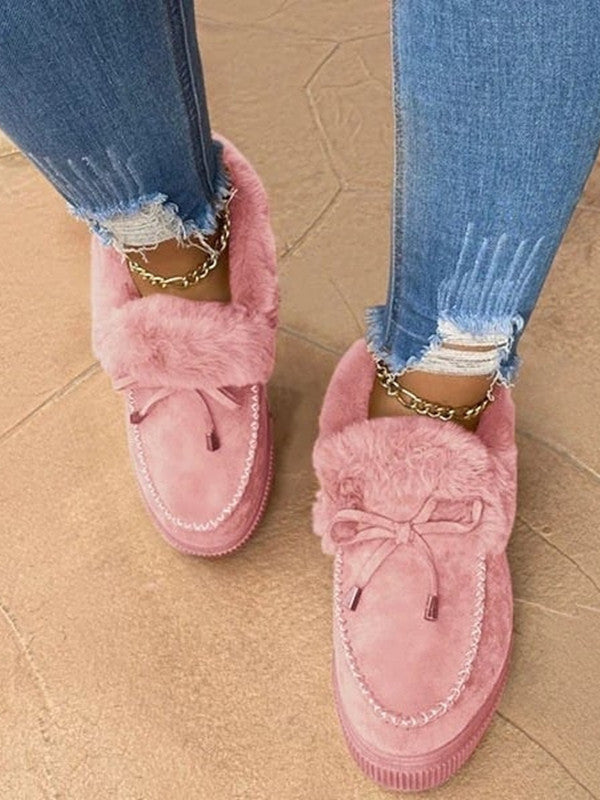 Women's Round Toe Fleece Thick Warm Cotton Shoes