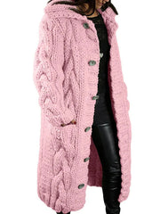 Hand-Knitted Thick-Line Jumper Coat
