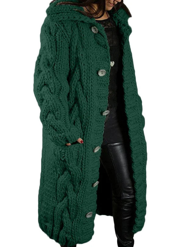 Hand-Knitted Thick-Line Jumper Coat