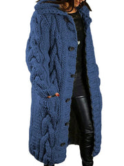 Hand-Knitted Thick-Line Jumper Coat