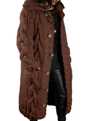 Hand-Knitted Thick-Line Jumper Coat