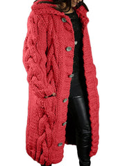 Hand-Knitted Thick-Line Jumper Coat