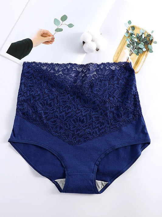 Women's High Waist Cotton Lace Panties