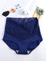 Women's High Waist Cotton Lace Panties