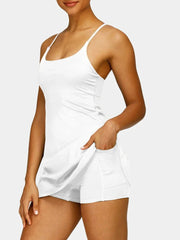 2-in-1 Exercise Dresses with Built-in Bra & Shorts