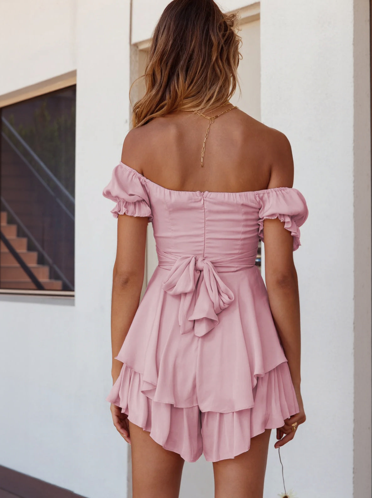 One-neck Short-sleeved Jumpsuit