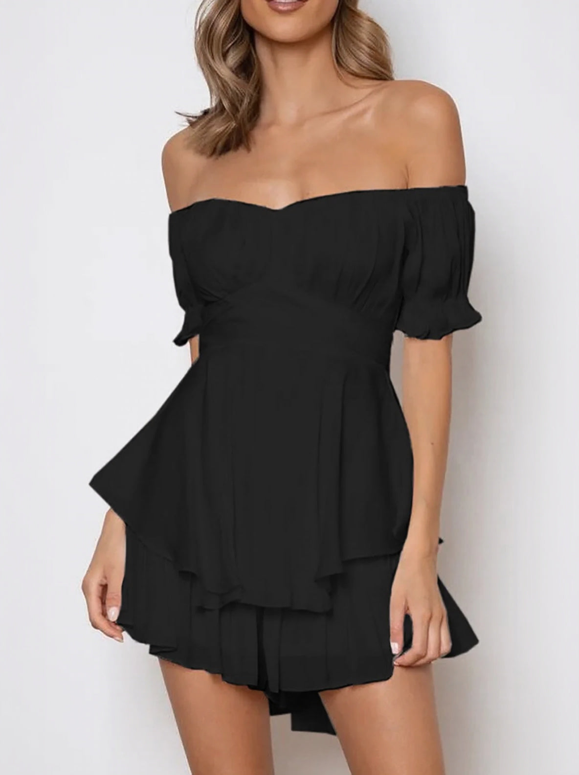 One-neck Short-sleeved Jumpsuit