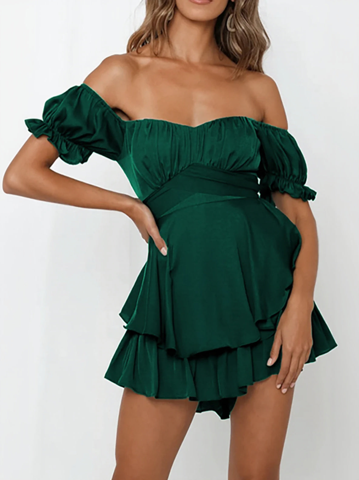 One-neck Short-sleeved Jumpsuit