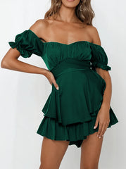 One-neck Short-sleeved Jumpsuit