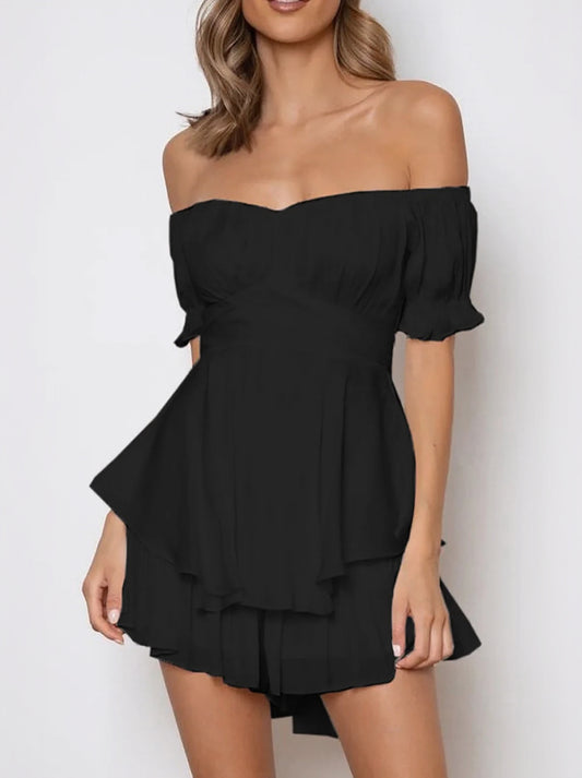 One-neck Short-sleeved Jumpsuit