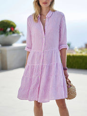 Corinne Stripe Linen Dress