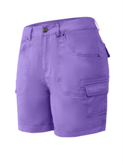 Solid Stitch Trim Roll Hem Shorts